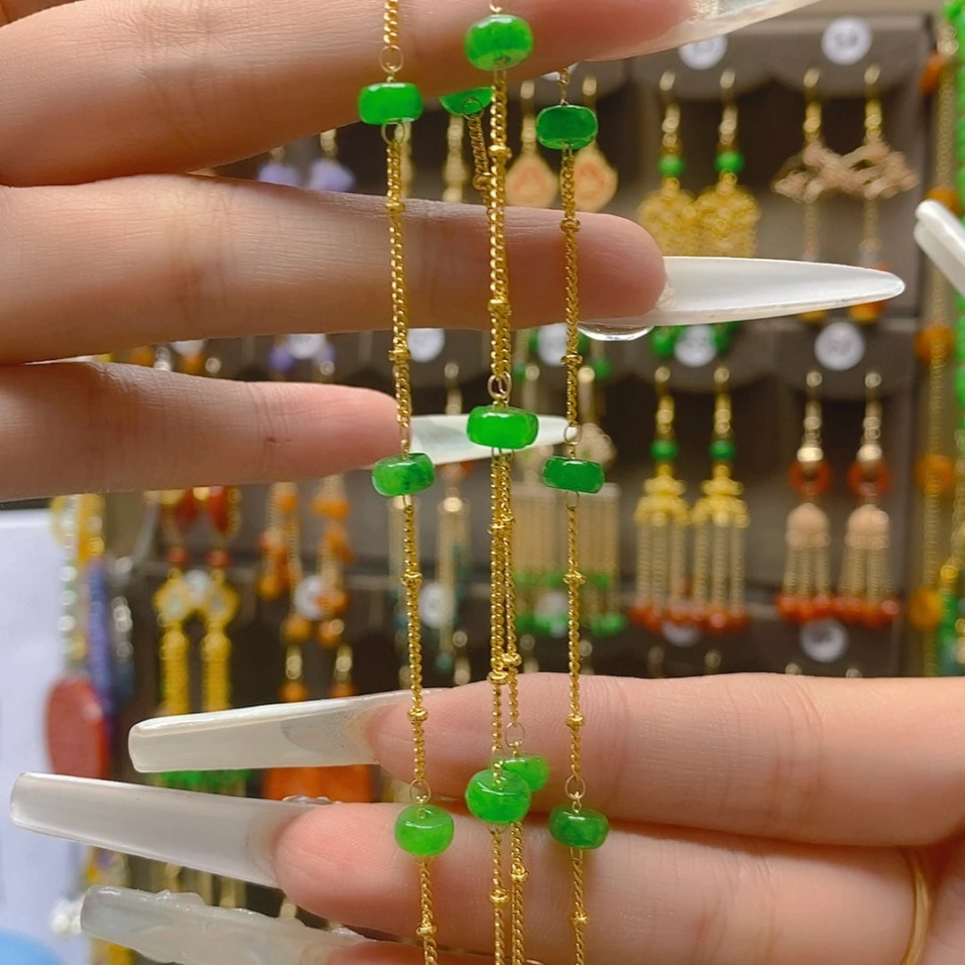 翡翠合金耳饰翡翠