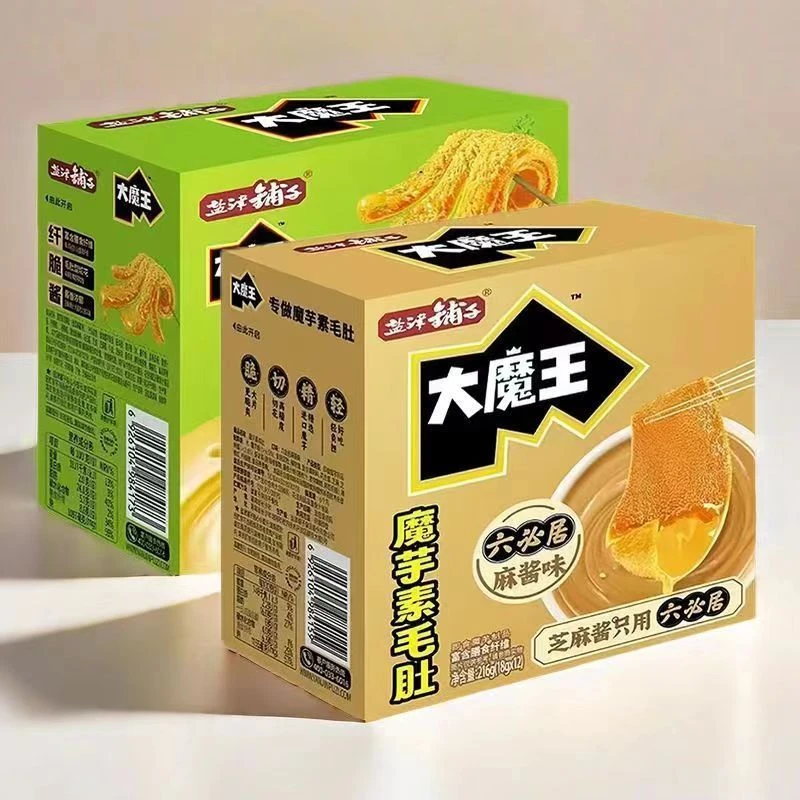 盐津铺子大魔王香菜麻酱魔芋爆脆肚六必居麻酱味素毛肚脆零食整盒