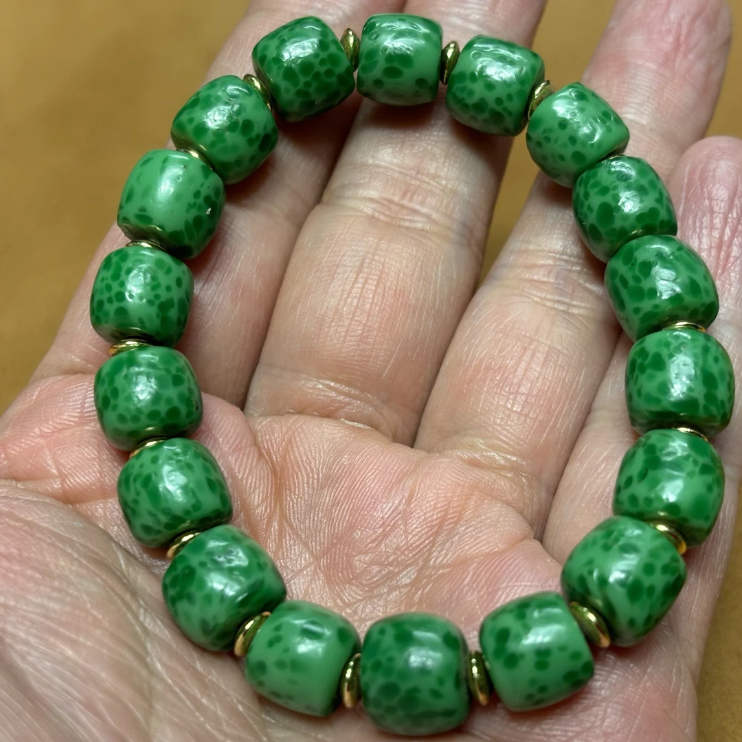 古法手工青蛙皮老琉璃剁珠手串（尺寸10mm）