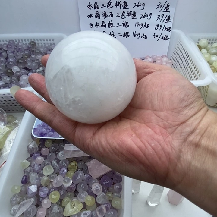 水晶珠宝半成品未镶嵌安哥拉白球卡7