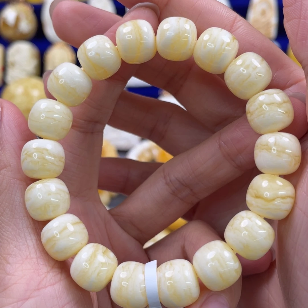 蜜蜡裸石未镶嵌琥珀蜜蜡手串卡12mm