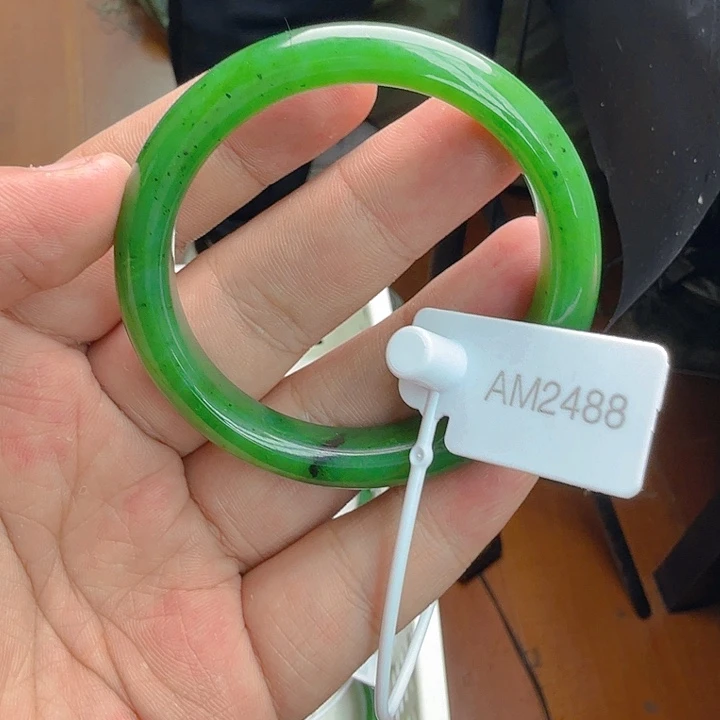 和田玉（碧玉）手镯未镶嵌红*瑚53