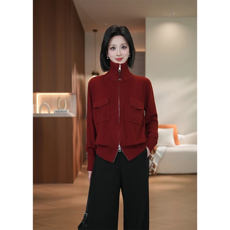 ［小爽Finn］新款时尚高领纯色针织衫毛衣女装上衣百搭显瘦叠穿内搭