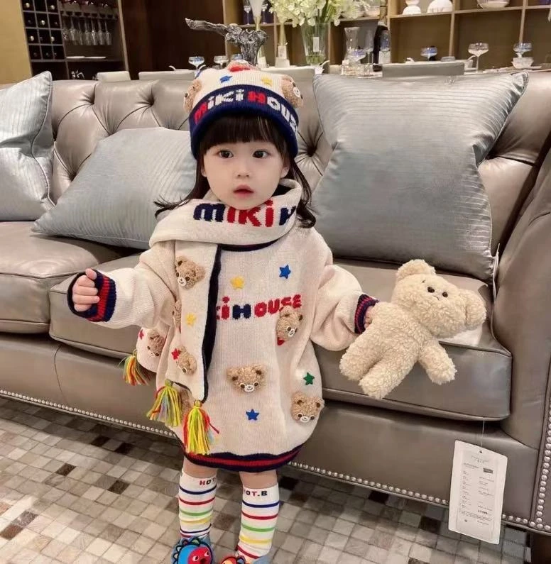 宝宝秋冬款MK五熊毛衣套装