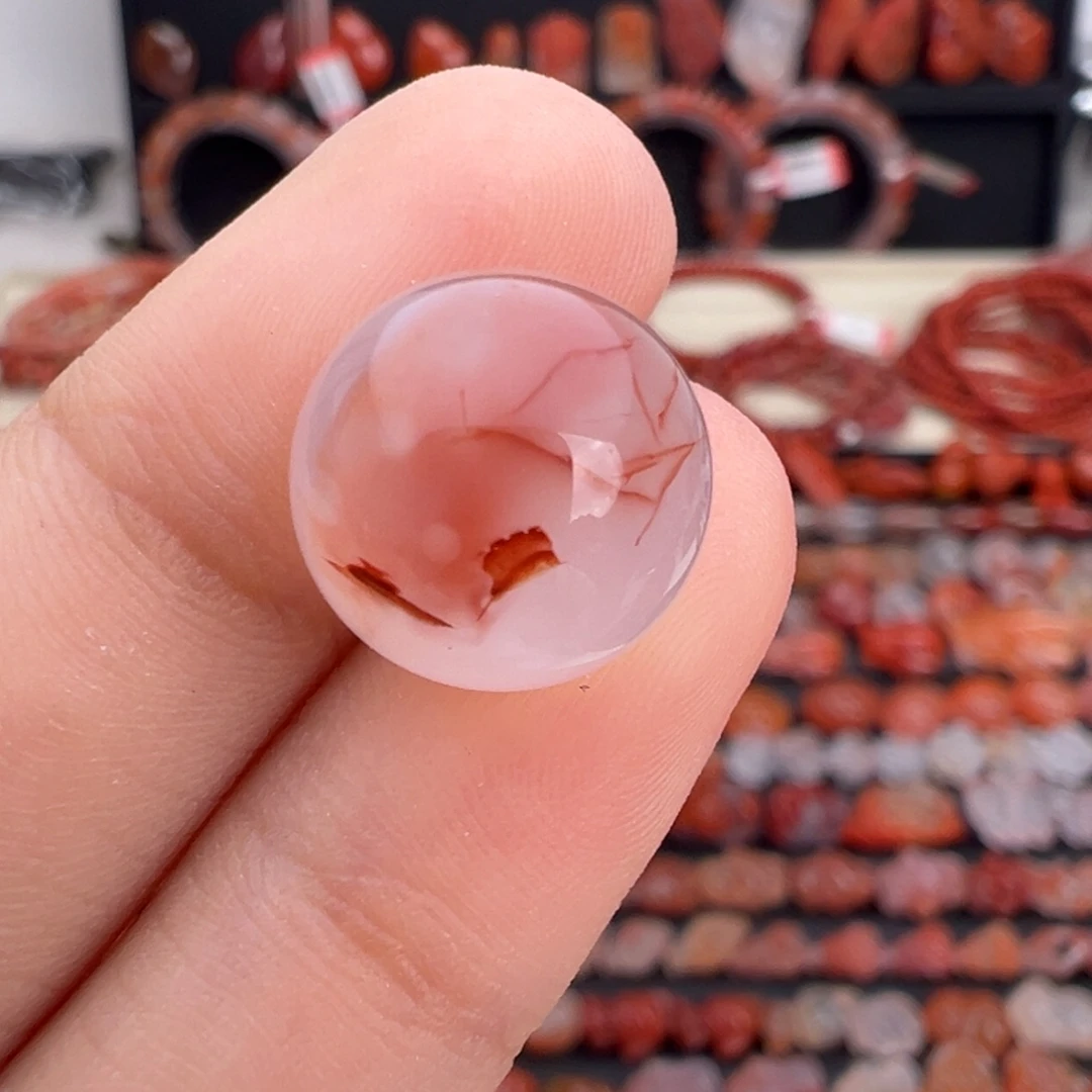 南红玛瑙未镶嵌颈饰冰飘圆珠