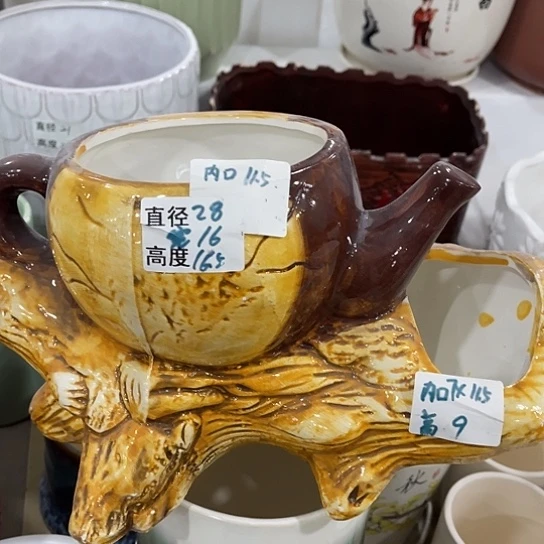 多肉绿植陶瓷花盆9.9包邮，有孔