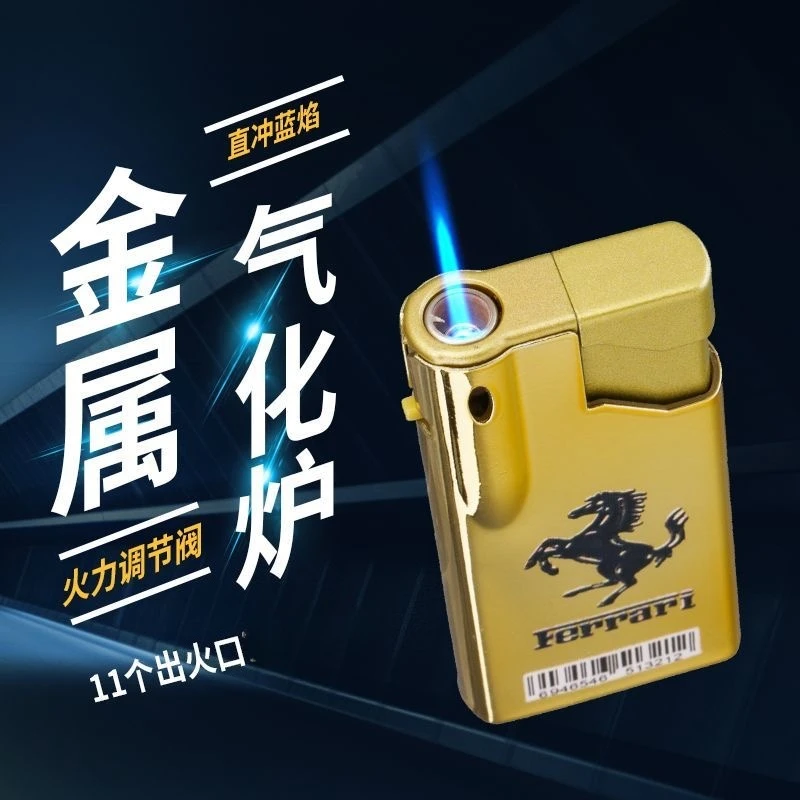 网红款新款土豪金直冲防风打火机定制订做印字金属耐用创意可充气