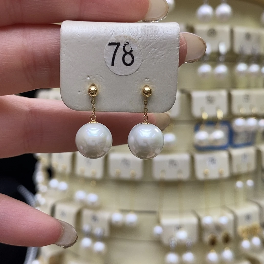 淡水珍珠耳饰18K金镶嵌