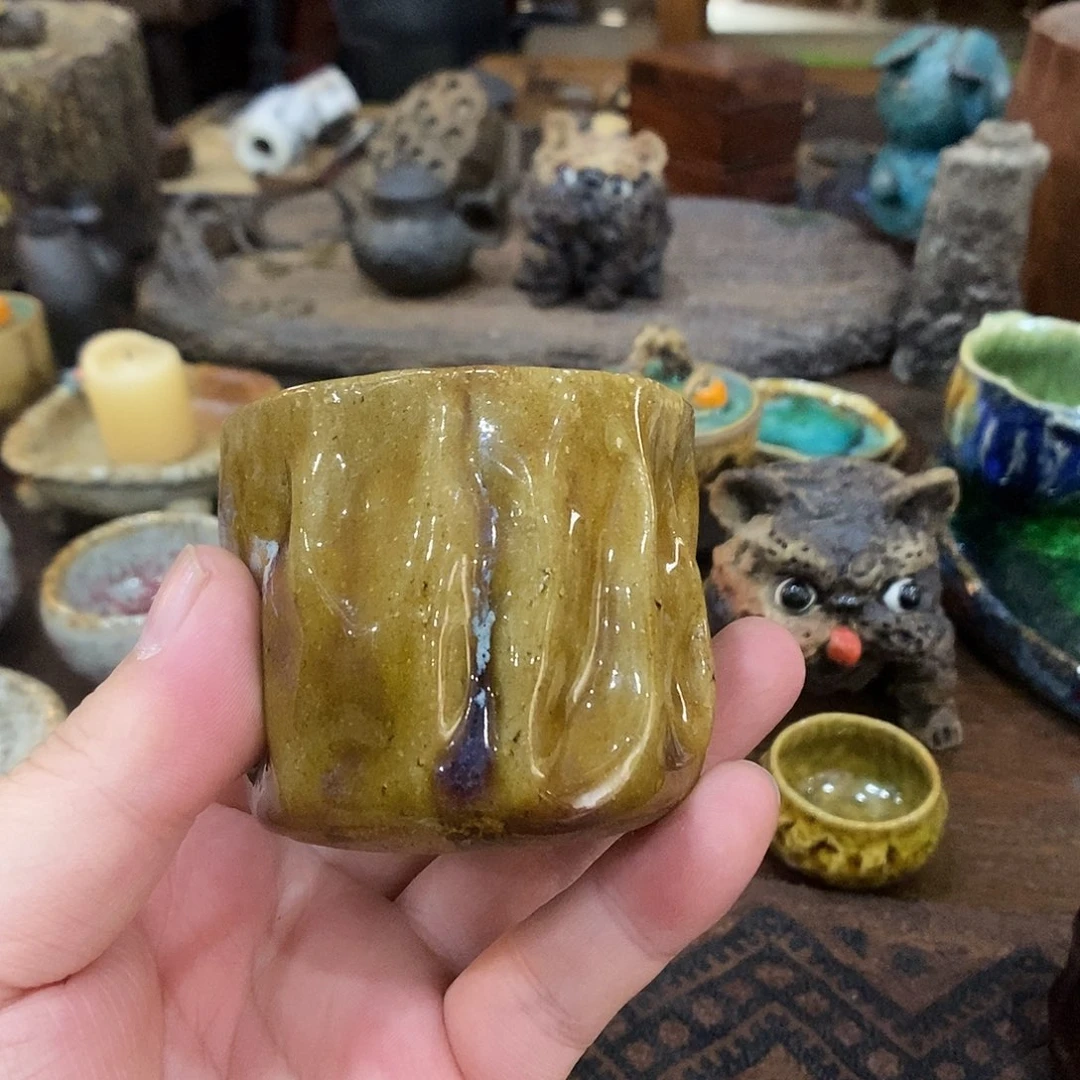 手工制作柴烧茶具
