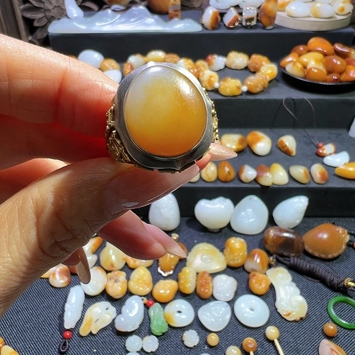 C***y和田玉（子料）银S925镶嵌吊坠(不含链)