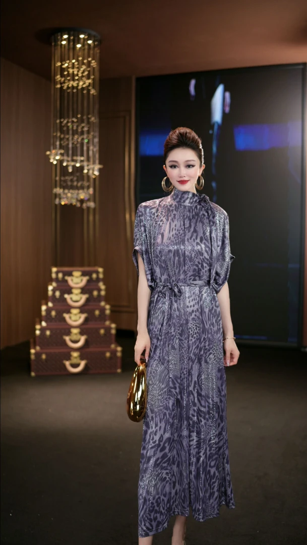 (娴儿)-气质高贵轻奢修身设计师连衣裙D2278