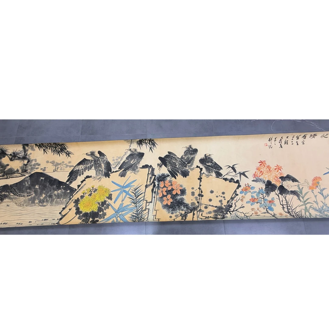 潘老款绘画鹰大长卷567.97 49平尺