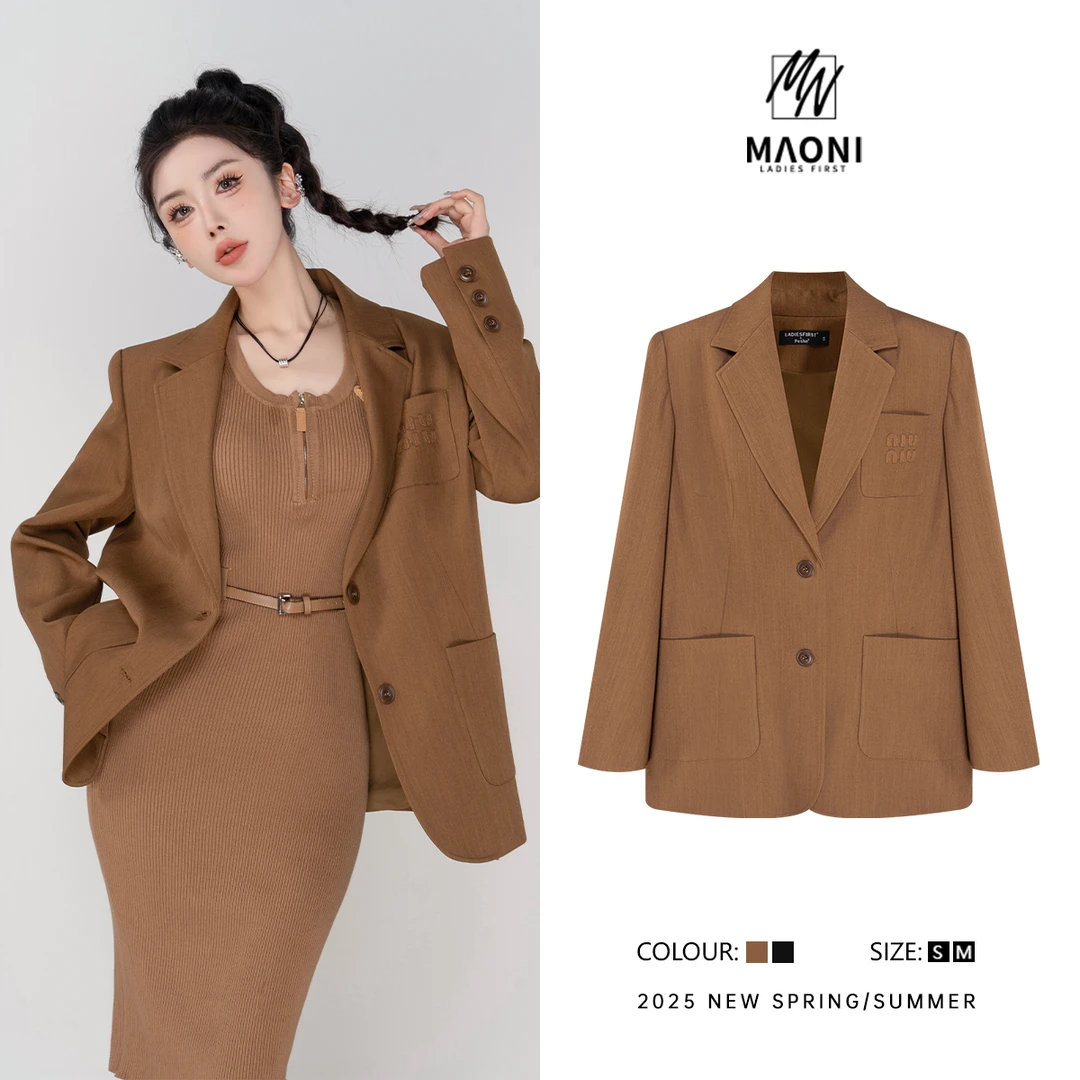 毛妮Peshe【休闲风西装】宽松气质百搭通勤时尚外套女2025春L1220