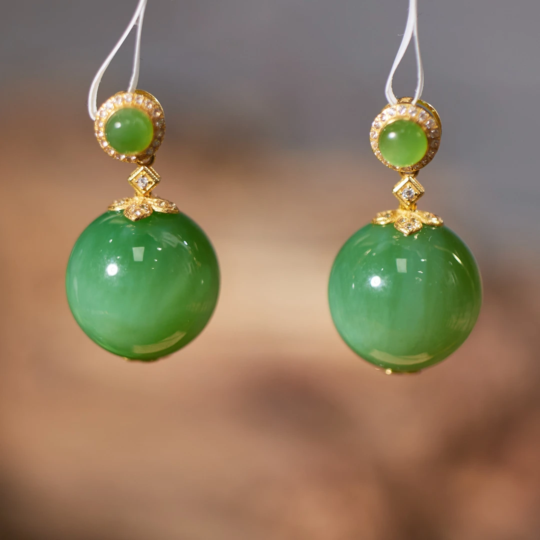 【歪歪】和田玉圆珠吊坠18K金（多样性发一）XB-J0007