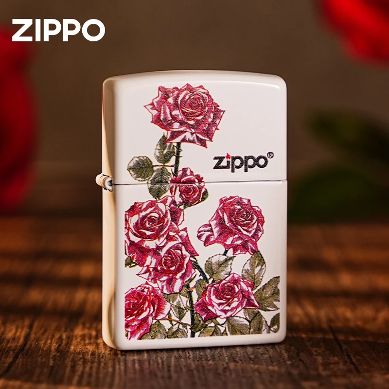 ZIPPO打火机热恋玫瑰蜜语白哑漆送男朋友礼物520情人节礼物DYJ1