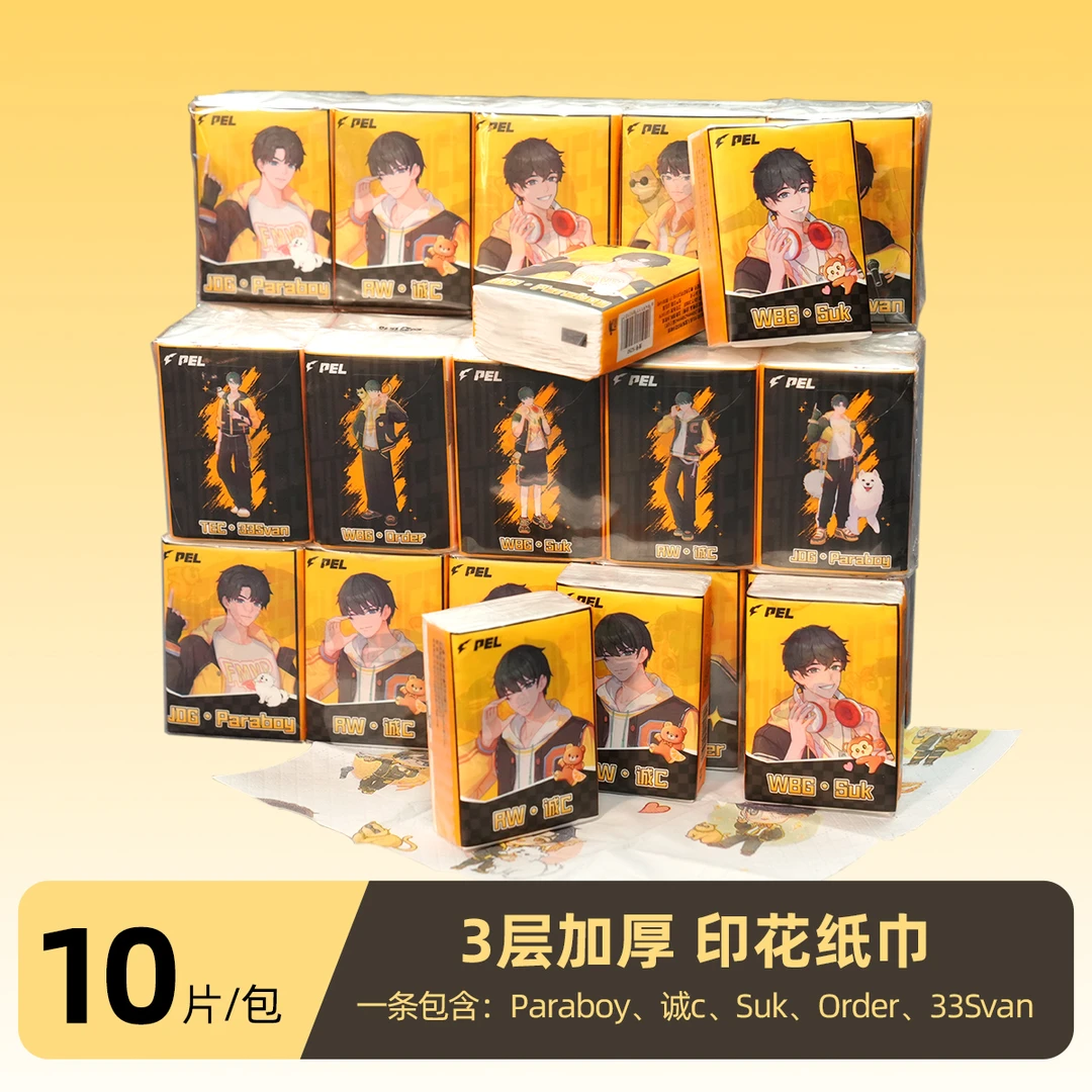 PEL职业联赛名人堂选手卡通手帕纸