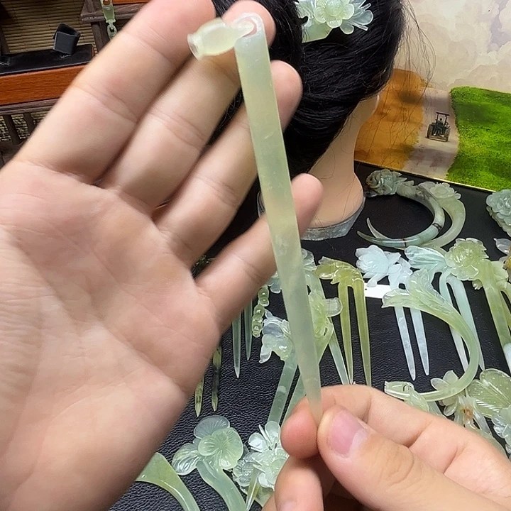 未镶嵌蛇纹石玉发饰