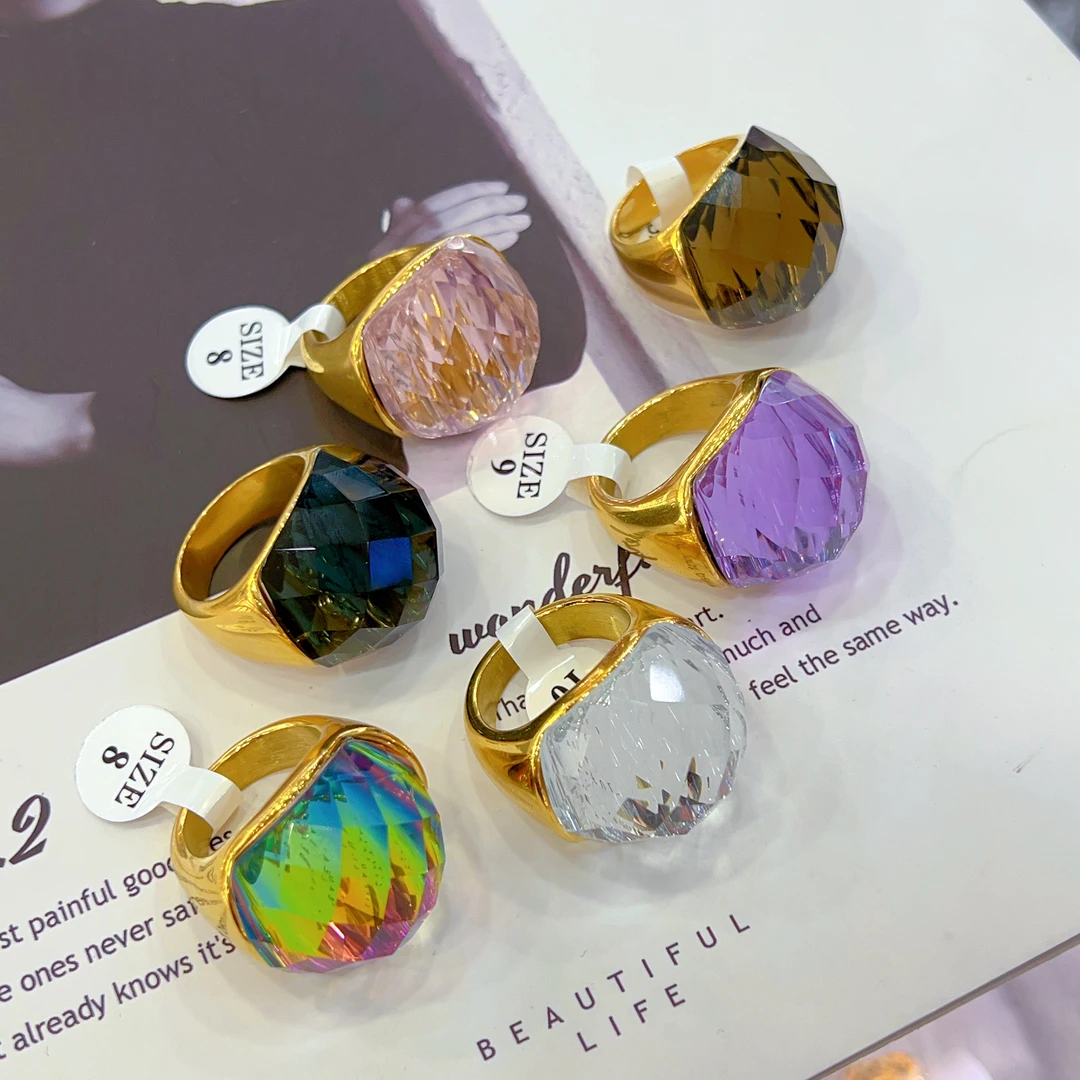 钛钢戒指 伊帕尔阿依新款时尚大方气质个性钛钢戒指欧美轻奢百搭.