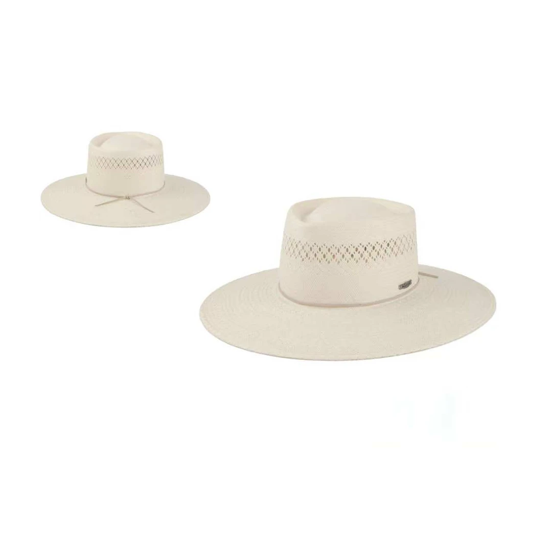 MOSSANTSS25春夏新品·上蜡三分纸草大檐镂空编花Porkpie礼帽