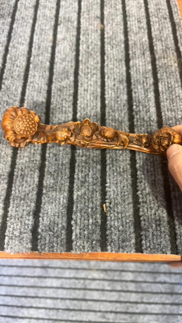 黄杨木雕刻如意长度20