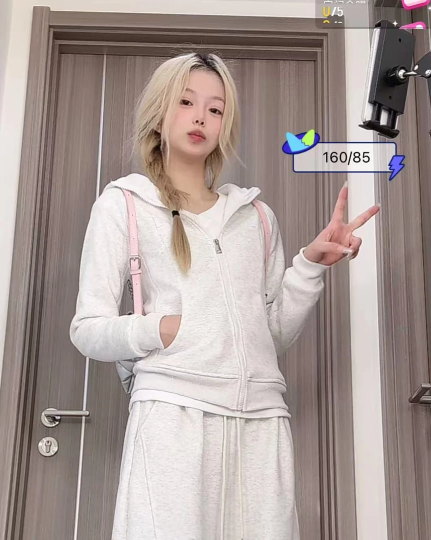 lulu加绒加厚卫衣修身连帽上衣女短款2024新冬季显瘦长袖外套P