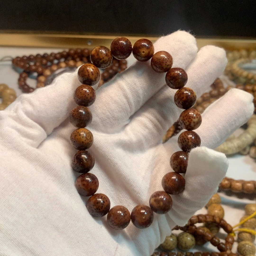 吊坠星月菩提水*兮11正圆珠深红色