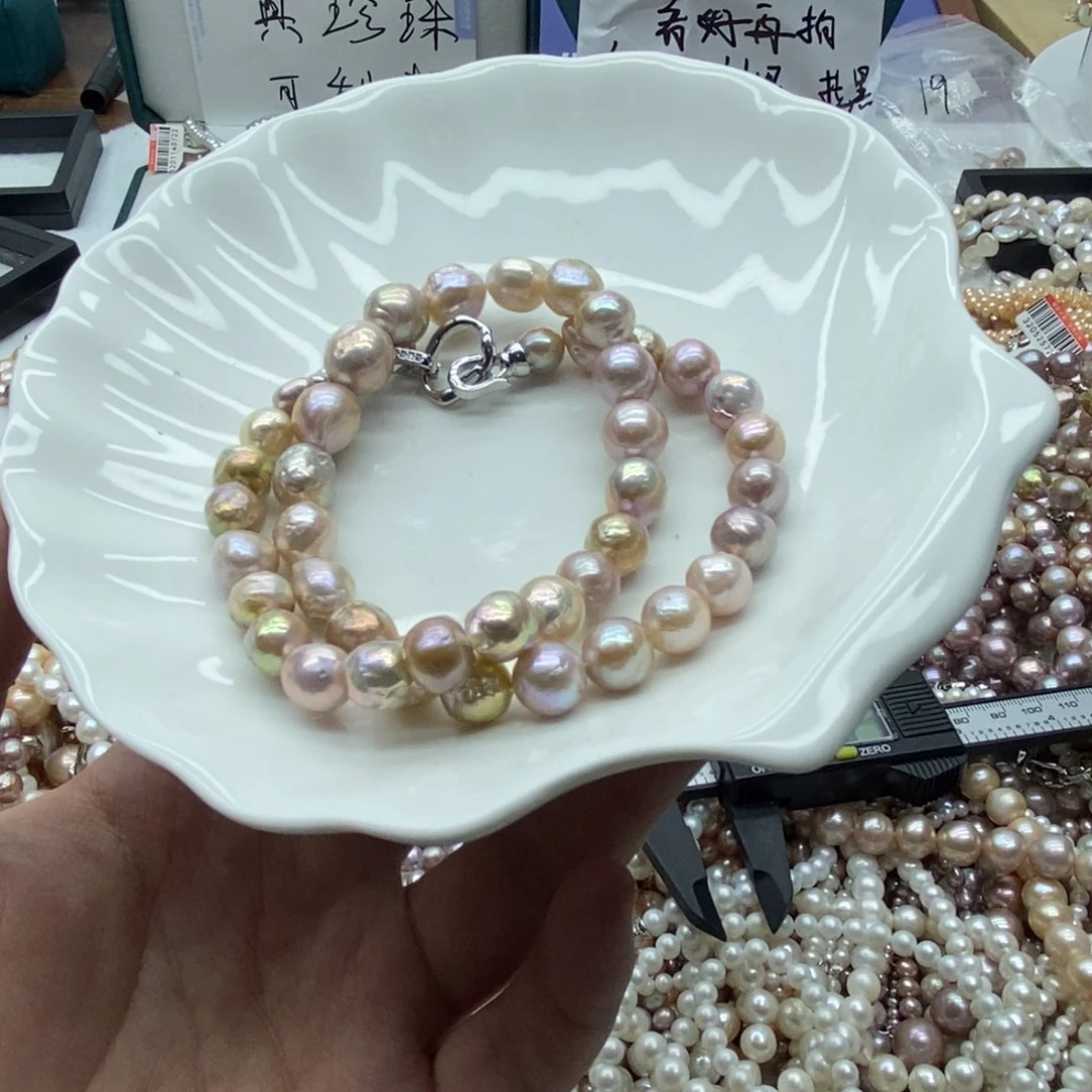 银S925镶嵌天然淡水珍珠无人工干预淡水珍珠32