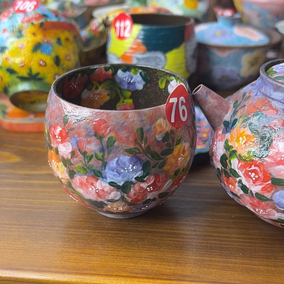小****泥塑紫砂手绘杯子油画