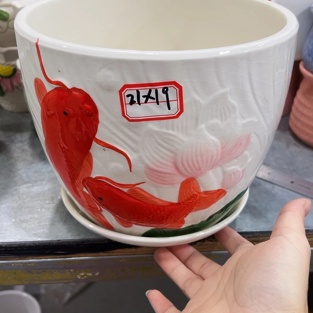 外贸尾单陶瓷花盆凑10米包邮