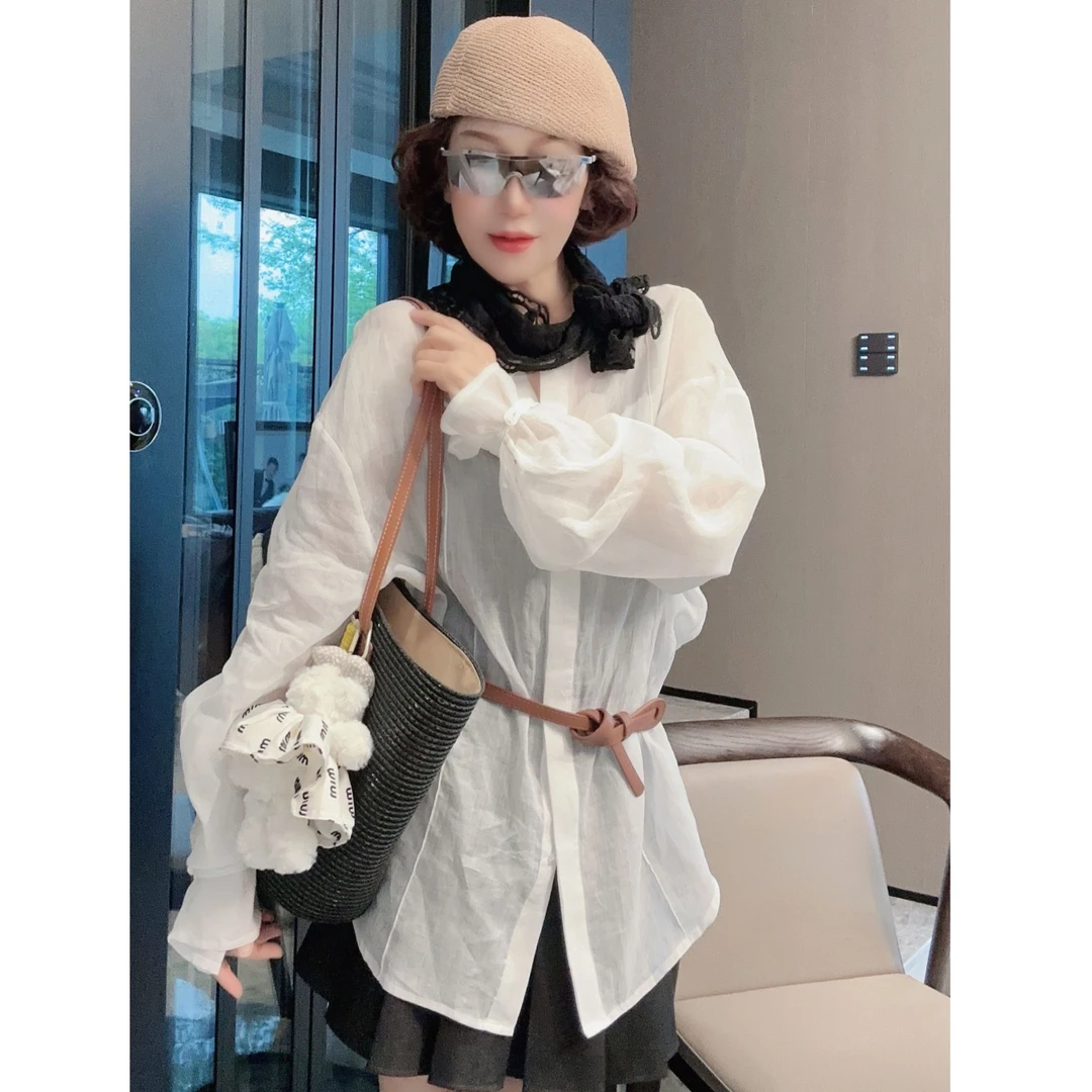 [68岁小姐姐]100%苎麻 2025新款气质简约圆领衬衫上衣MCC2 5037
