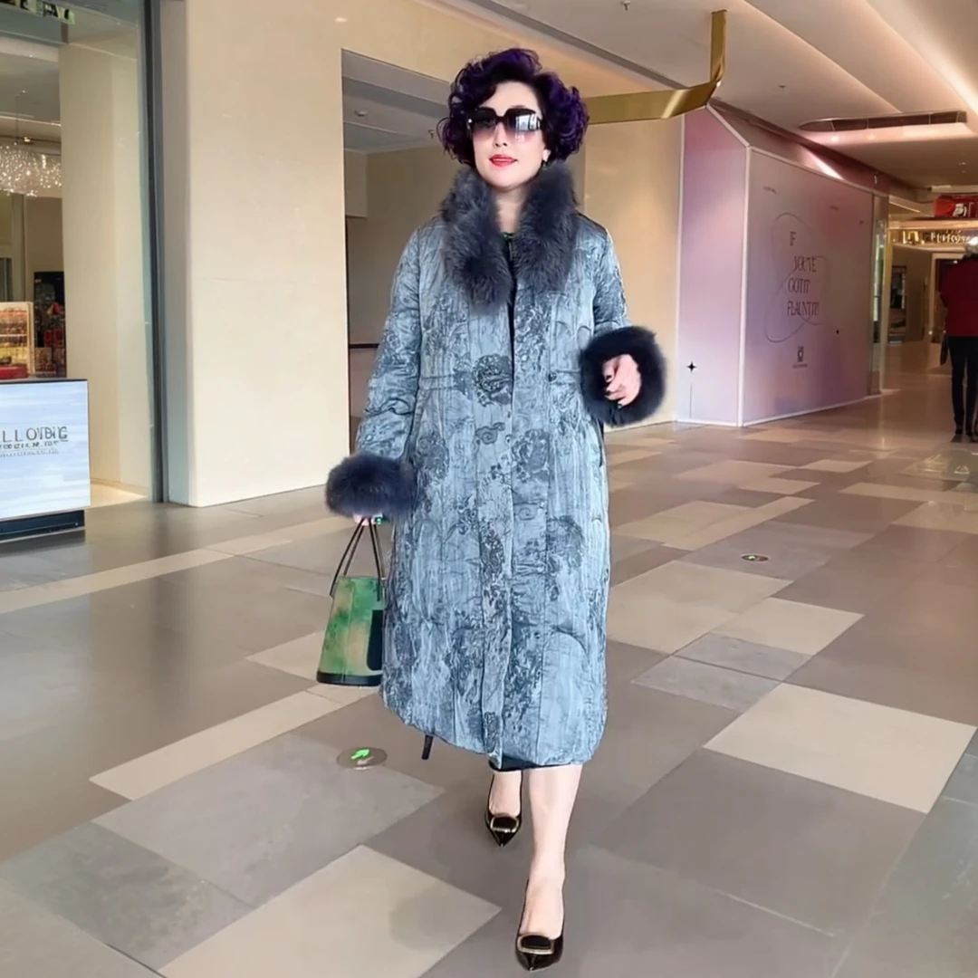 典云间冬季新款中长款领轻奢华丽服长款外套