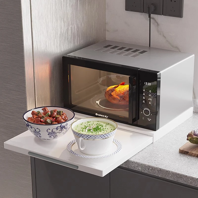 厨房微波炉支架底部置物架烤箱电饭煲抽拉备菜神器抽屉推拉配菜盘