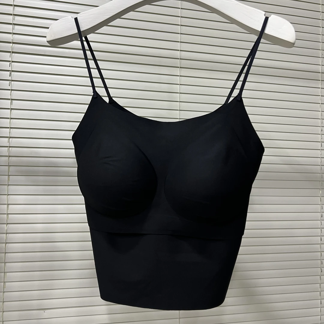 无痕带胸垫吊带背心女2025秋季新款内搭文胸一体美背打底