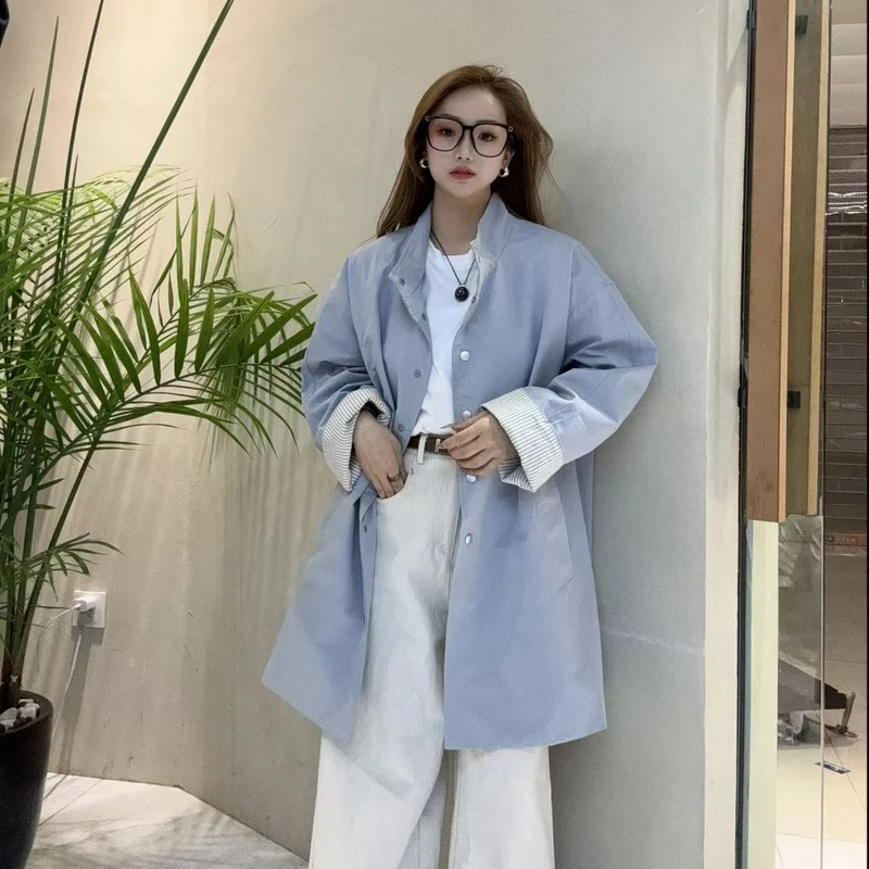 新款春款韩版中长款风衣外套【喜田】#6112