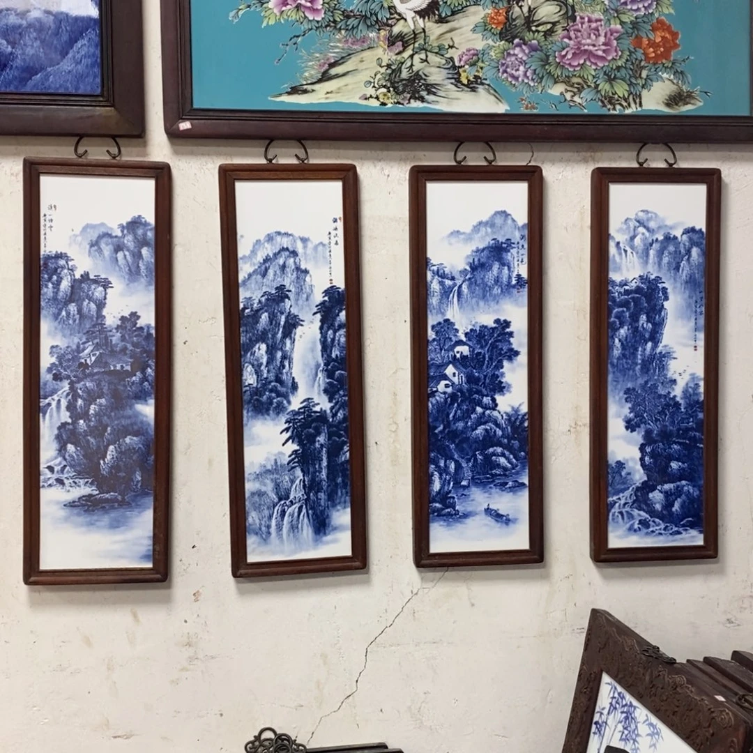 瓷80*28*4景德镇瓷板画柴窑烧制