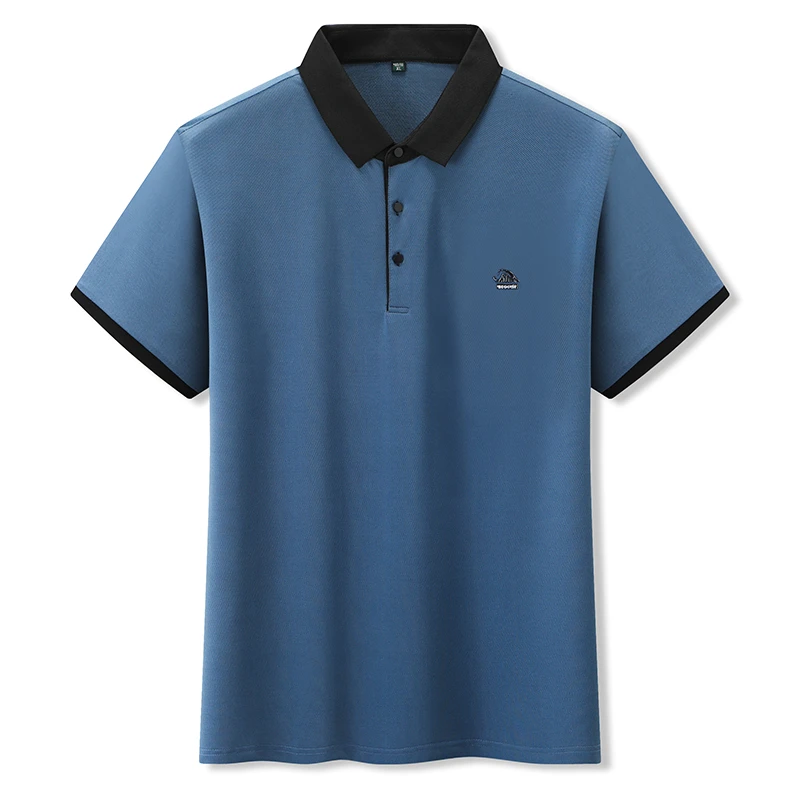 YDIIGOSS冰丝男士短袖polo衫夏装特大号码宽松翻领网眼透气上衣潮