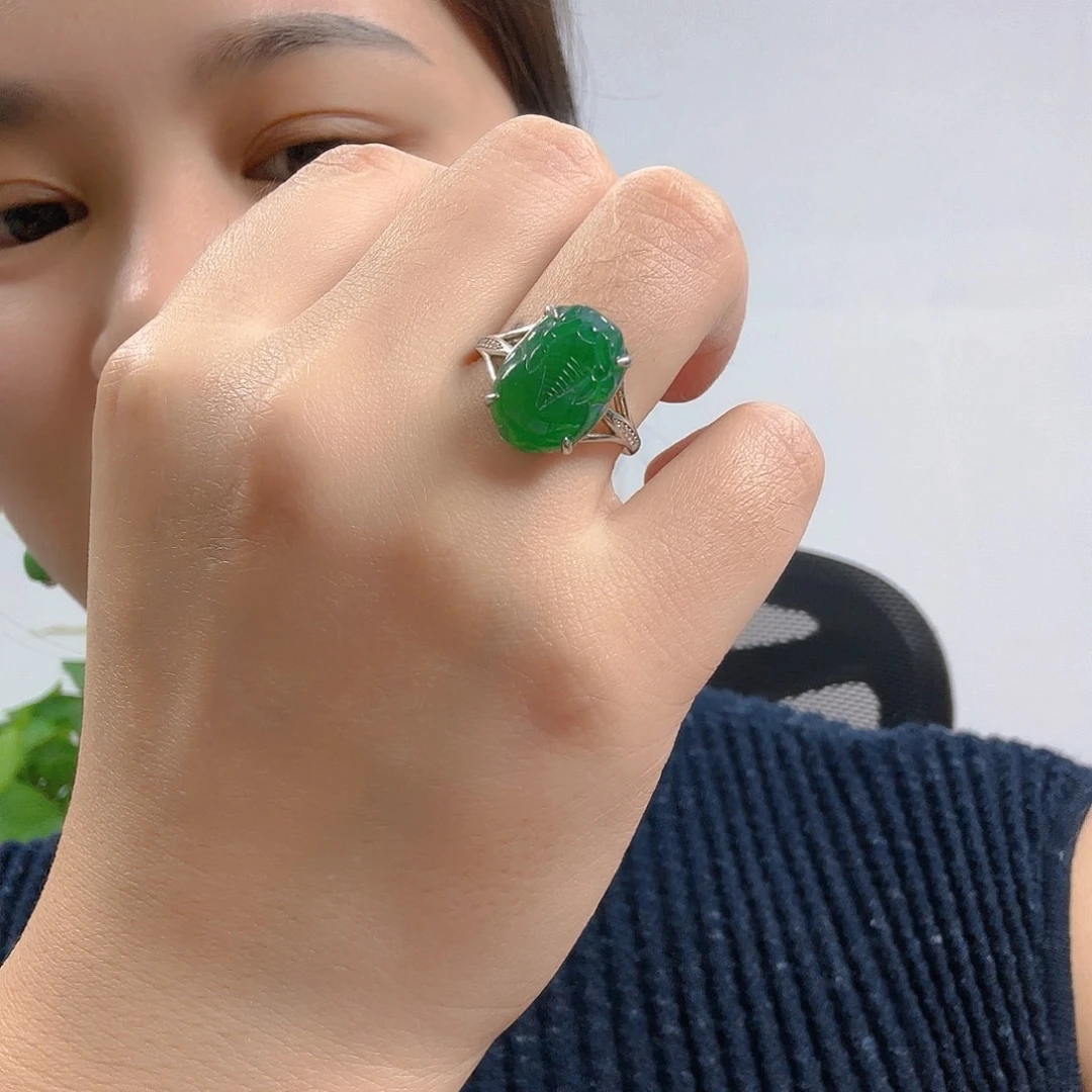 翡翠银S925镶嵌吊坠(不含链)