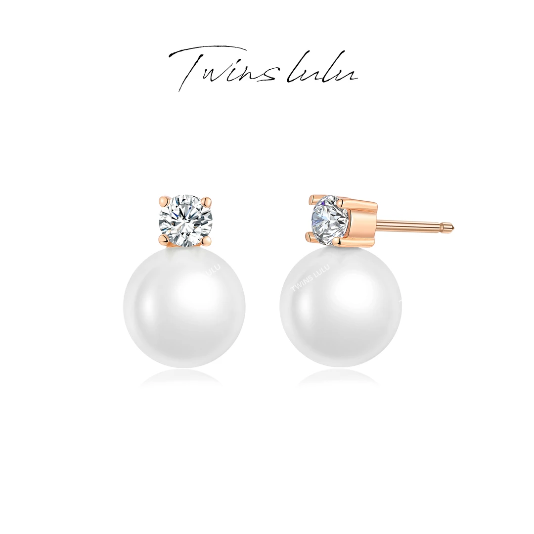 TWINS LULU 镀k金 轻奢气质时尚百搭简约镶嵌珠珠耳环TSL2387