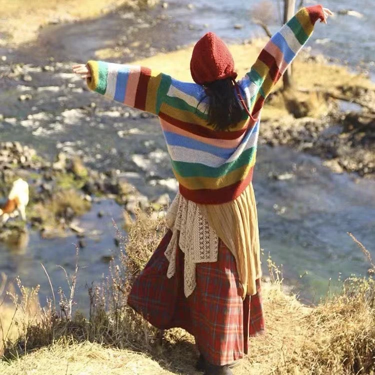 3-133文艺复古不规则半身裙