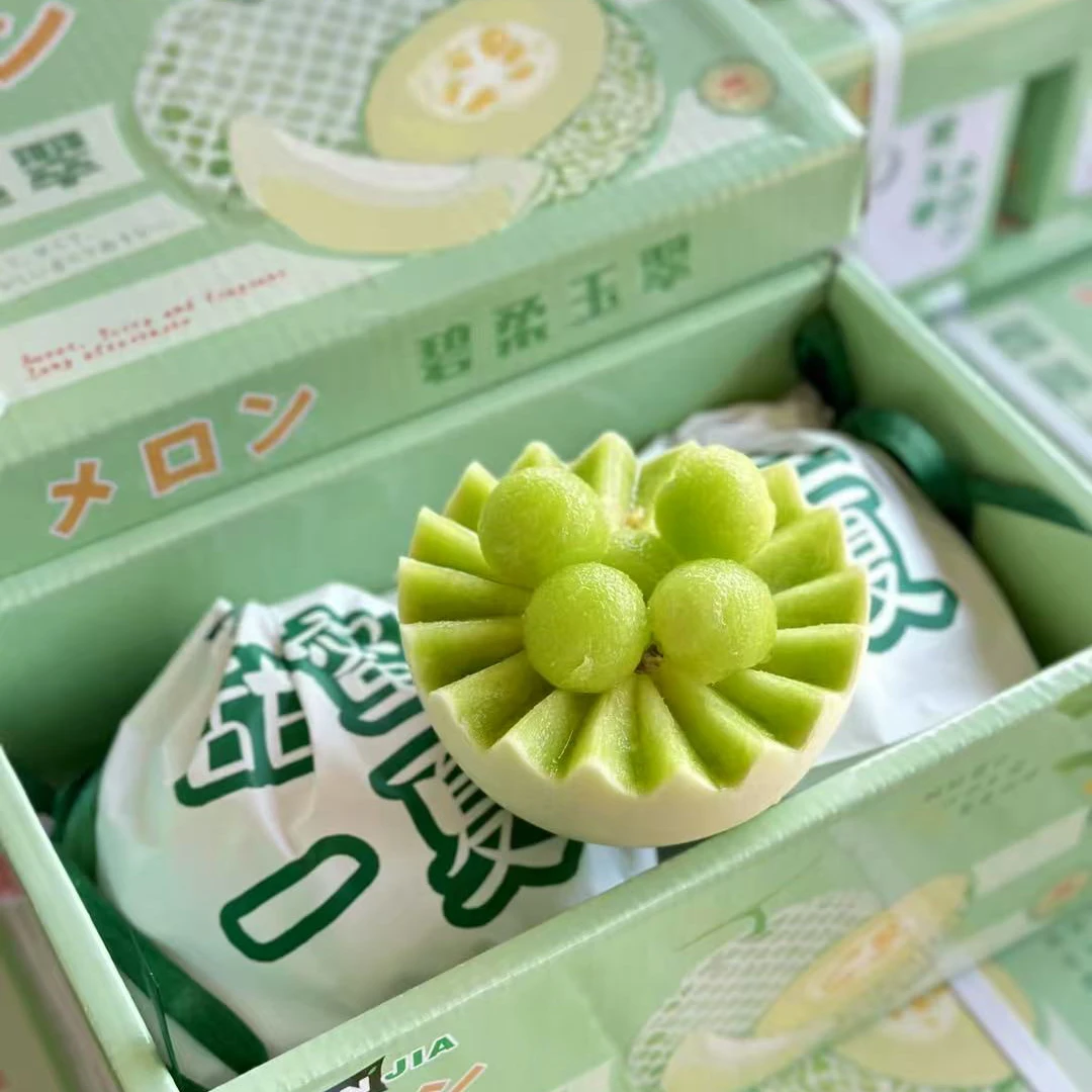 甜蜜一夏碧柔玉翠甜瓜4.5斤装 带纸巾和挖瓜器