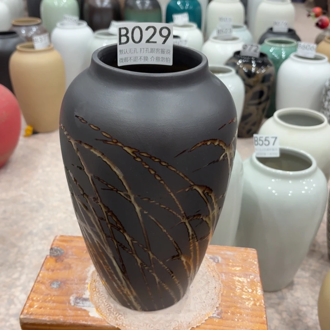 摆件陶029景德镇陶瓷花瓶高27口9.5