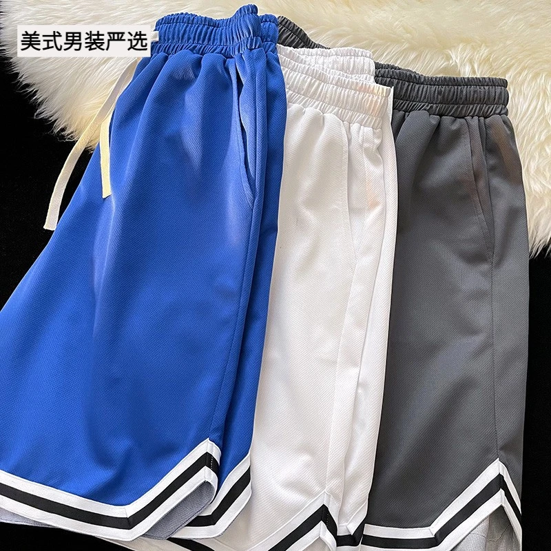 美式网眼透气运动篮球短裤男士潮牌外穿夏季冰丝训练五分裤子大码