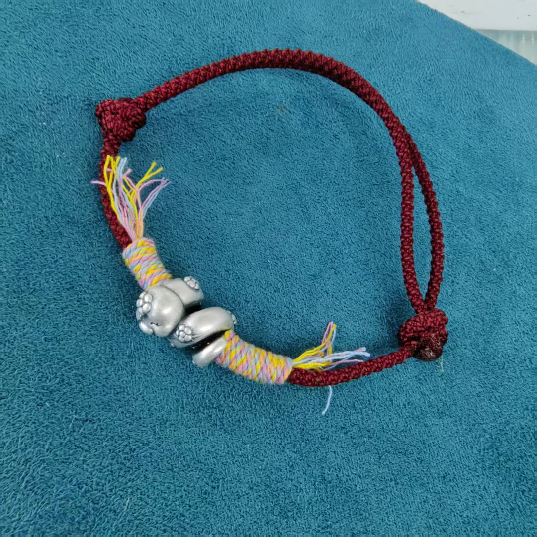 925银布艺手链 0115-30  气质百搭手编绳扭扭蛇形手工手链   HY