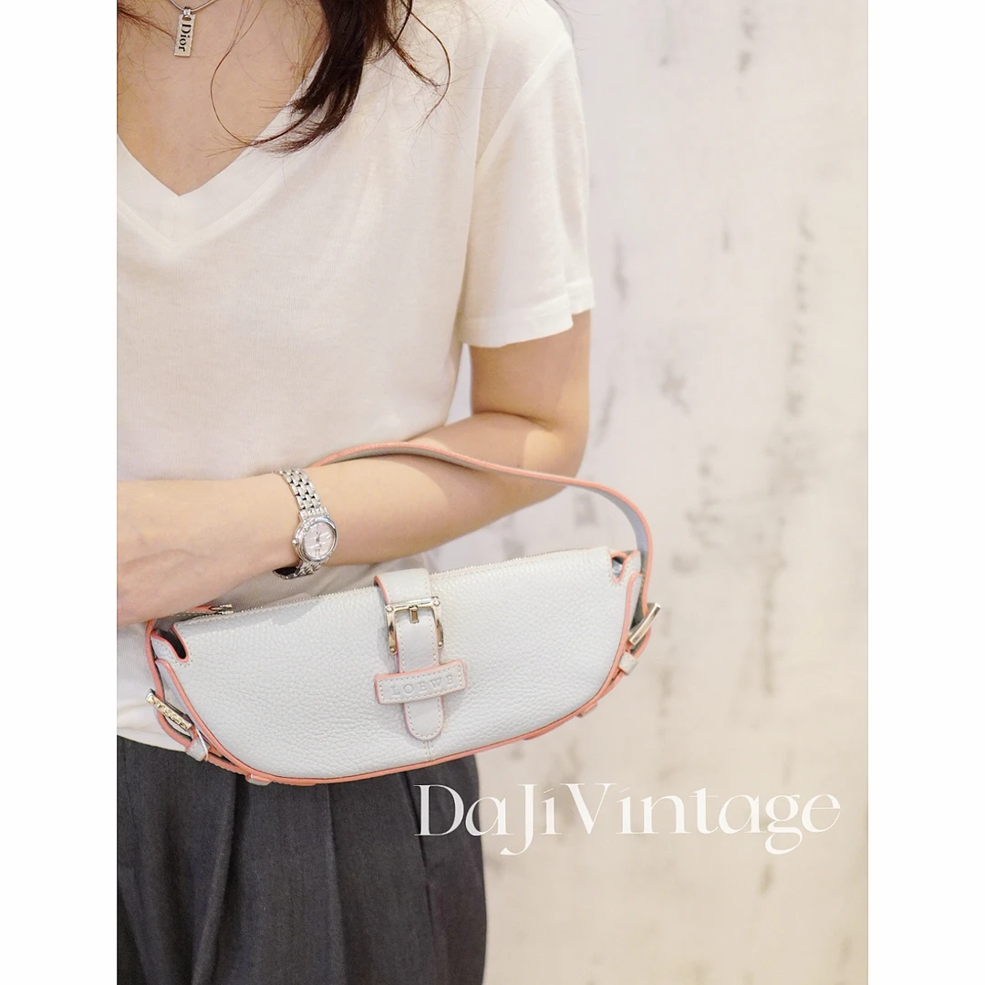 95新 LOEWE/罗意威 大吉中古/Loewe湖水蓝飞碟手提包