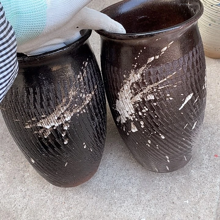 紫砂花盆口15高25瑕疵