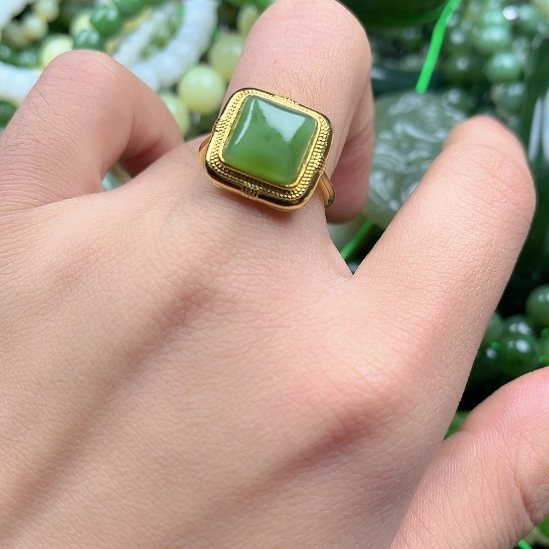 和田玉（碧玉）合金戒指