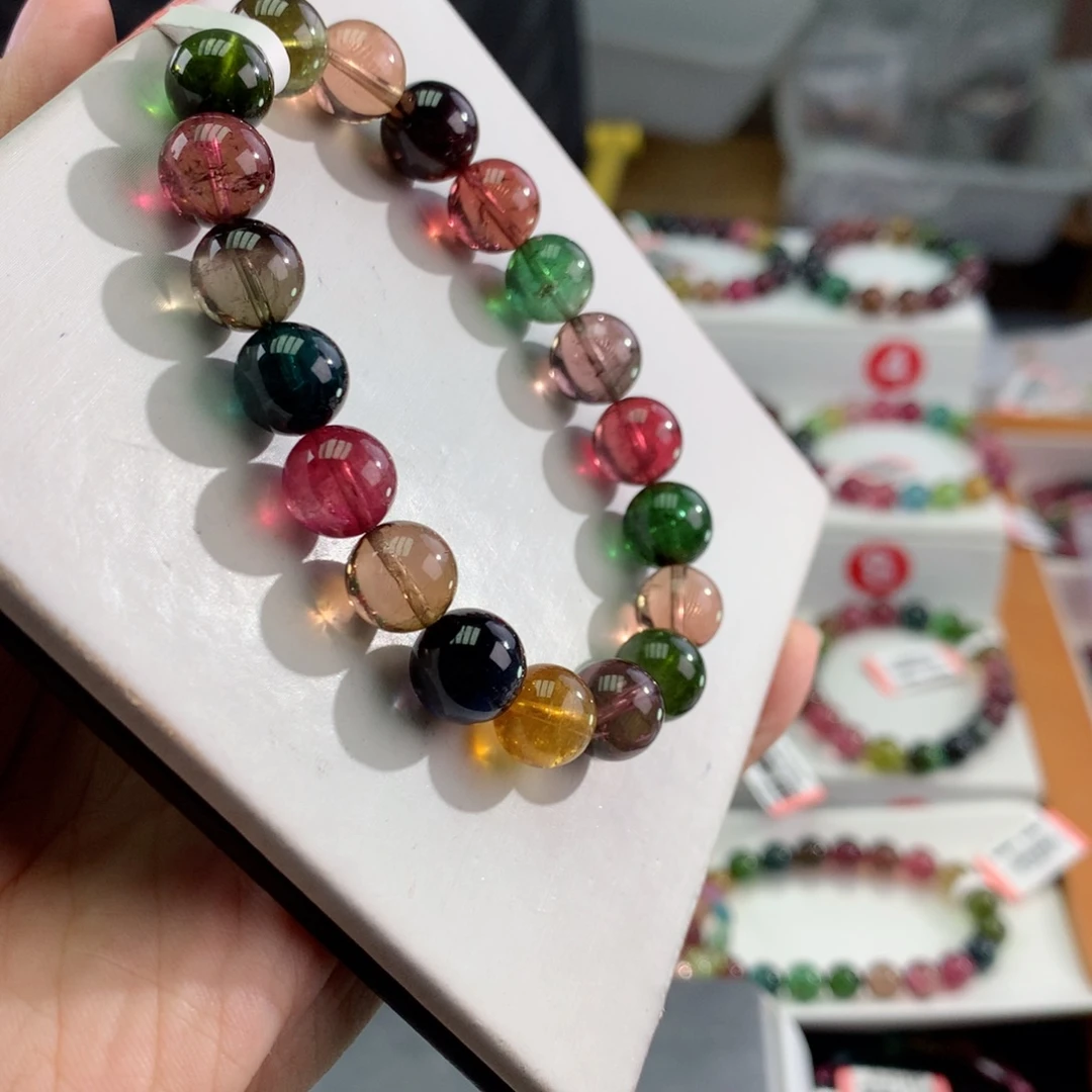 未镶嵌手链碧玺 10mm。