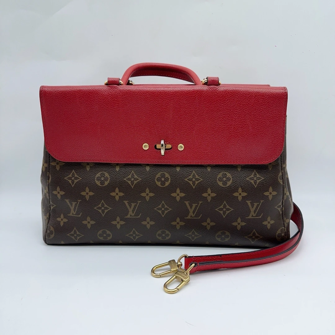 95新 LouisVuitton/路易威登 红拼老花手提单肩包 1583 5140