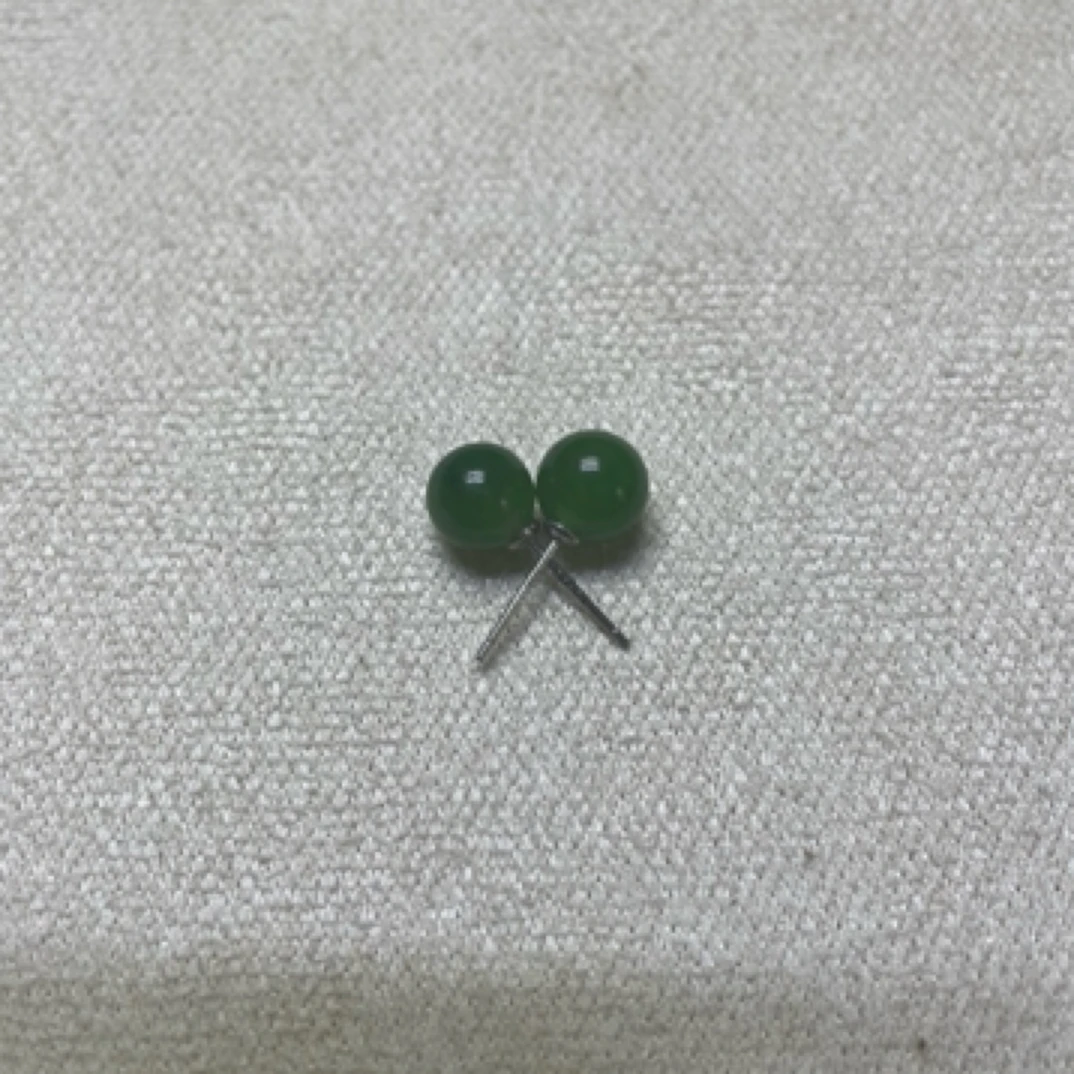 纯天然碧玉卡8耳钉多样性随机发一