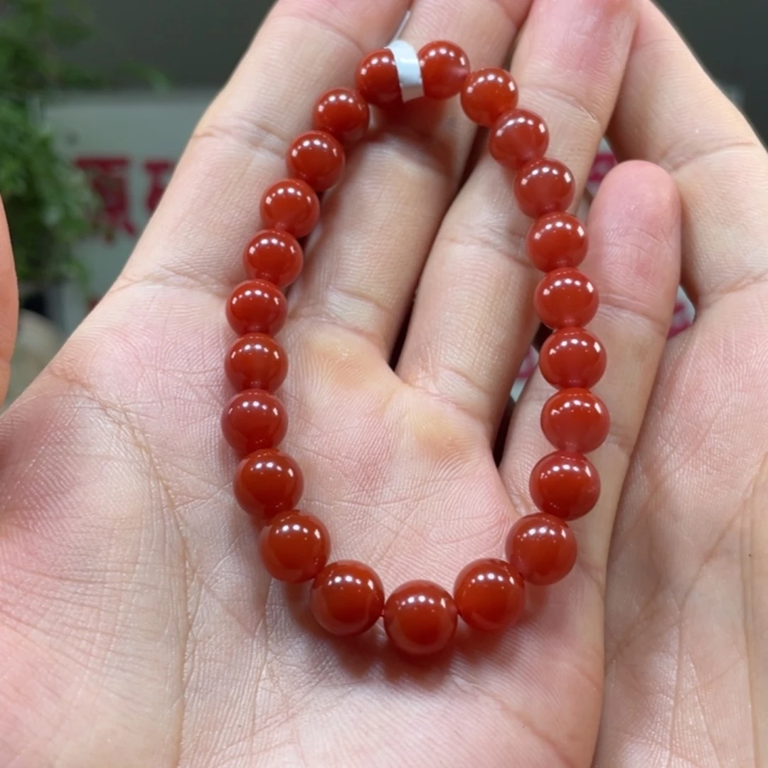 南红玛瑙览坡锦红单圈8m m未镶嵌如*意